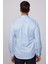 Modern Slim Fit Uzun Kollu Düz Saten Pamuklu Erkek Mavi Gömlek 5