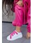 Patty Beyaz Deri Pembe Lastikli Kadın Sneaker 1
