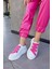 Patty Beyaz Deri Pembe Lastikli Kadın Sneaker 3