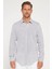 Erkek Slim Fit Dar Kesim Uzun Kollu %100 Pamuk Keten Doku Apoletli Lacivert Gömlek 2