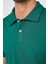 Erkek Slim Fit Dar Kesim %100 Pamuk Desenli Yeşil Polo Yaka T-Shirt 4