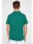 Erkek Slim Fit Dar Kesim %100 Pamuk Desenli Yeşil Polo Yaka T-Shirt 5