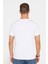 Erkek Slim Fit Dar Kesim %100 Pamuk Yumuşak Dokulu Baskılı Beyaz Bisiklet Yaka T-Shirt 5
