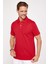 Erkek Slim Fit Dar Kesim %100 Pamuk Desenli Bordo Polo Yaka T-Shirt 1