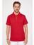 Erkek Slim Fit Dar Kesim %100 Pamuk Desenli Bordo Polo Yaka T-Shirt 2