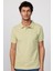 Erkek Slim Fit Dar Kesim %100 Pamuk Düz Pike Yeşil Polo Yaka T-Shirt 3
