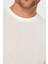 Erkek Slim Fit Dar Kesim Esnek Kumaş Örme Bisiklet Yaka Beyaz T-Shirt 5
