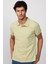 Erkek Slim Fit Dar Kesim %100 Pamuk Düz Pike Yeşil Polo Yaka T-Shirt 1