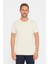 Erkek Slim Fit Dar Kesim %100 Pamuk Düz Pike Taş Rengi Bisiklet Yaka T-Shirt 2