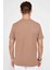 Erkek Slim Fit Dar Kesim %100 Pamuk Yumuşak Dokulu Desenli Camel Bisiklet Yaka T-Shirt 5