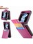Samsung Galaxy Z Flip6 5g Telefon Kılıfı Kart Yuvası Kickstand Pu+Pc Kapak Parmak Yüzük-Mor (Yurt Dışından) 1