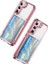 Samsung Galaxy S22+5G Kılıf Kart Tutucu Tpu+Akrilik Telefon Kapağı Kristal Şeffaf-Şeffaf Pembe (Yurt Dışından) 1
