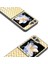 Samsung Galaxy Z Flip6 5g Kılıf Dokuma Doku Deri + Pc Koruyucu Telefon Kapağı-Altın (Yurt Dışından) 4