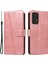 Samsung Galaxy A53 5g Cüzdan Kılıf T Şekilli Çizgili Deri Telefon Kılıfı-Pembe Altın (Yurt Dışından) 1