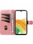 Samsung Galaxy A53 5g Cüzdan Kılıf T Şekilli Çizgili Deri Telefon Kılıfı-Pembe Altın (Yurt Dışından) 2