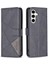 Bınfen Renk Samsung Galaxy S24 Fe Kılıf Darbeye Dayanıklı Geometrik Deri Cüzdan Telefon Kapağı-Siyah (Yurt Dışından) 1