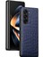 Samsung Galaxy Z Fold6 5g Kılıf Timsah Dokulu Deri Kaplamalı Pc Sert Telefon Kapağı-Mavi (Yurt Dışından) 1
