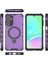Samsung Galaxy A15 4G/A15 5g Kılıf Manyetik Kickstand Şerit Tasarım Pc+Tpu Telefon Kapağı-Mor (Yurt Dışından) 5