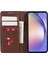 Samsung Galaxy M55 5g Kılıf Buzağı Dokulu Pu Deri Cüzdan Iş Telefonu Kapağı-Kahverengi (Yurt Dışından) 5