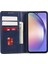 Samsung Galaxy M15 5g Cep Telefonu Kılıfları Için Buzağı Dokulu Deri Manyetik Otomatik Kapanan Kapak-Mavi (Yurt Dışından) 5