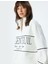 Oversize Sweatshirt Yarım Fermuarlı Dik Yaka Baskılı Üç Iplik Şardonlu 2