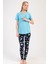 Pamuklu Kadın Kısa Kol Tayt Pijama Takım , 403276 1