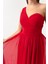 Kadın Kırmızı Tek Omuz Yırtmaçlı Uzun Abiye Elbise 4