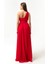 Kadın Kırmızı Tek Omuz Yırtmaçlı Uzun Abiye Elbise 5