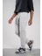 Gri Dar Paça Boyfriend Fit Gabardin Pantolon 2