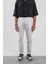 Gri Dar Paça Boyfriend Fit Gabardin Pantolon 4
