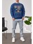 Brooklyn Yıkamalı Mavi Sweatshirt 3
