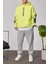 Cth Kolları Desenli Fosforlu Yeşil Sweatshirt 4