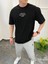 Arka Çiçek Desenli Siyah Tshirt 2