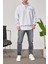 Nyc Yakası Fermuarlı Beyaz Sweatshirt 3