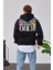 Positive Vibes Siyah Kapüşonlu Sweatshirt 3
