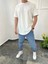 Oval Kesim Basic Kırık Beyaz Tshirt 1
