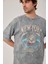 New York Baskılı Yıkamalı Gri Tshirt 3