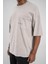 Young Atelier Yazılı Krem Yıkamalı Oversize Tshirt 2