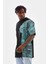 Bisiklet Yaka Baskılı Oversize T-Shirt - Siyah 3