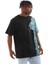 Bisiklet Yaka Baskılı Oversize T-Shirt - Siyah 5