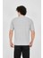 Waffle Kumaş Rahat Kol T-Shirt - Boyalı Gri 4