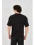 Jakar Kumaş Rahat Kol T-Shirt - Siyah 5