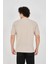 Waffle Kumaş Rahat Kol T-Shirt - Bej 4