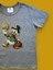 Disney Karakterli Donald Duck Baskılı Gri Renk Pamuklu Penye Kumaş Kısa Kollu Kız Erkek Çocuk T-Shirt 1