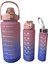 3lü Set Su Matarası Su Şişesi Suluk 2LT+900ML+600ML Spor Salonu Su şişesi suluk 1