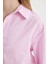 Oversize Geniş Kalıp Çizgili Etek Ucu Lastikli Poplin Uzun Kollu Gömlek D4007AX24AU 5