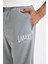 Fit NBA Los Angeles Lakers Erkek Gri Standart Fit Normal Kesim Cepli Düz Paça Skuba Dalgıç Kumaş Jogger C8925AX24AU 5