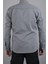 Slim Fit Erkek Kot Gömlek Gri 2