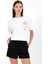 Kadın Space Beyaz Baskılı Bisiklet Yaka Oversize T-Shirt 1