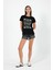 Kadın Butterfly Siyah Baskılı Bisiklet Yaka Regular Fit T-Shirt 2